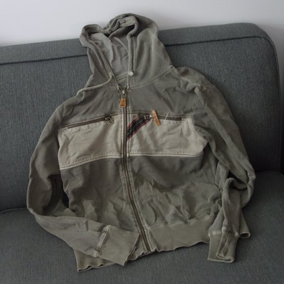Diesel 55DSL U55 Deep Silent Lethal Kaki Zip Up Hoodie Made in India Size S - Picture 1 of 16